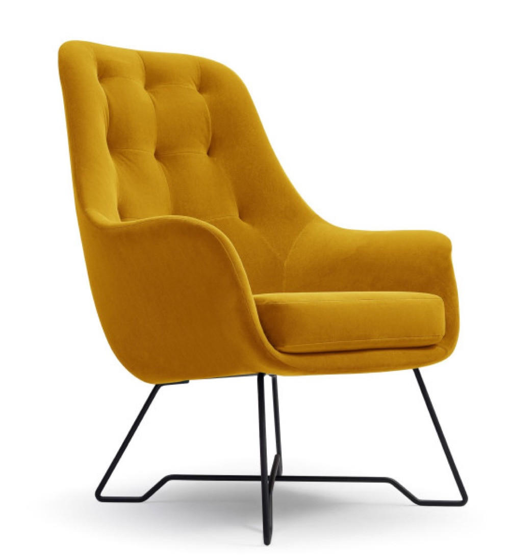 SESSEL Senfgelb ENZO Gepolstert Mit Gepolstertem Rückenlehne - Orange, Textil (72.5/101.5/83cm) - Sepro Meble
