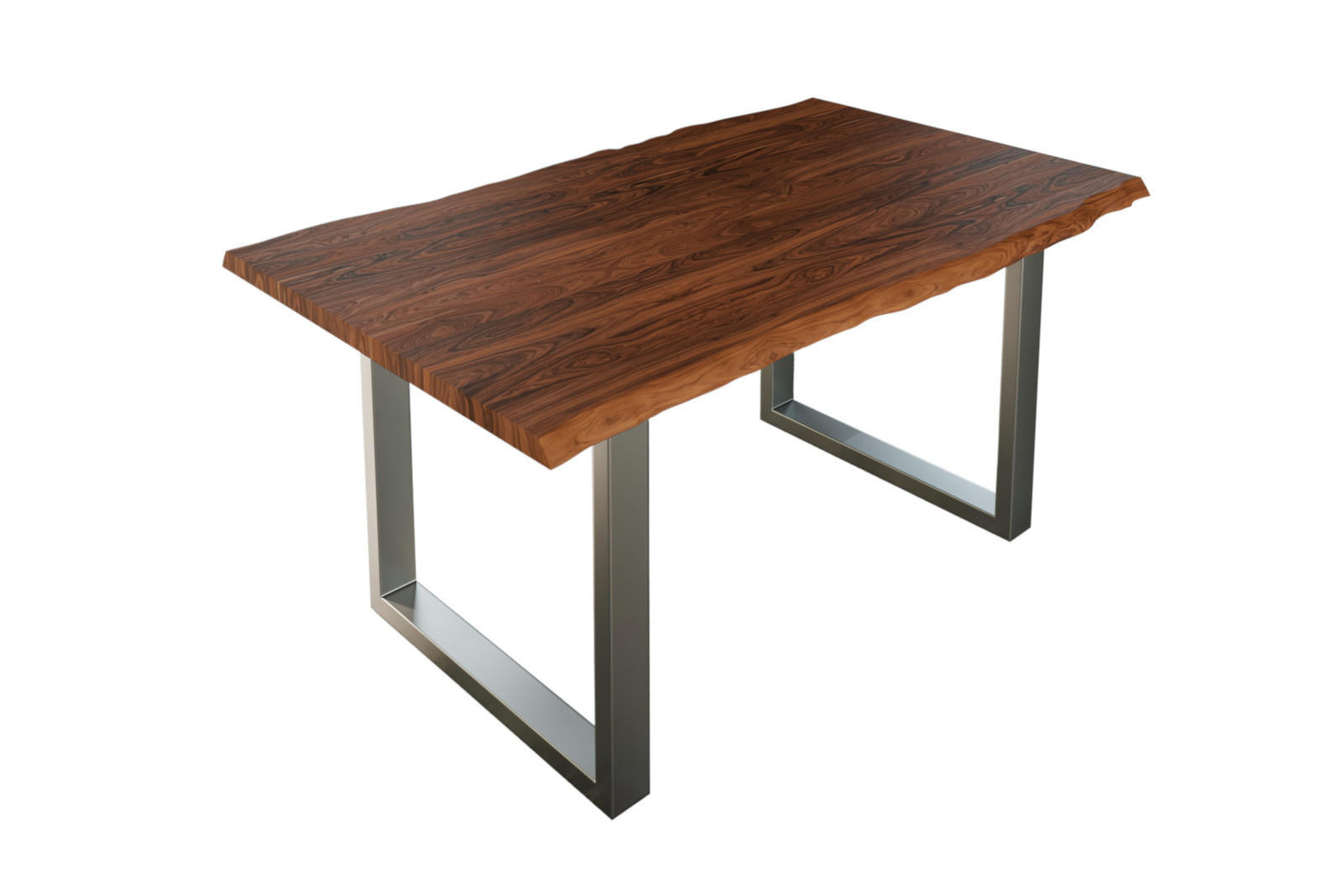 ESSTISCH LAUREN - Silberfarben/Nussbaumfarben, Holz/Metall (90/180/77cm) - SAM