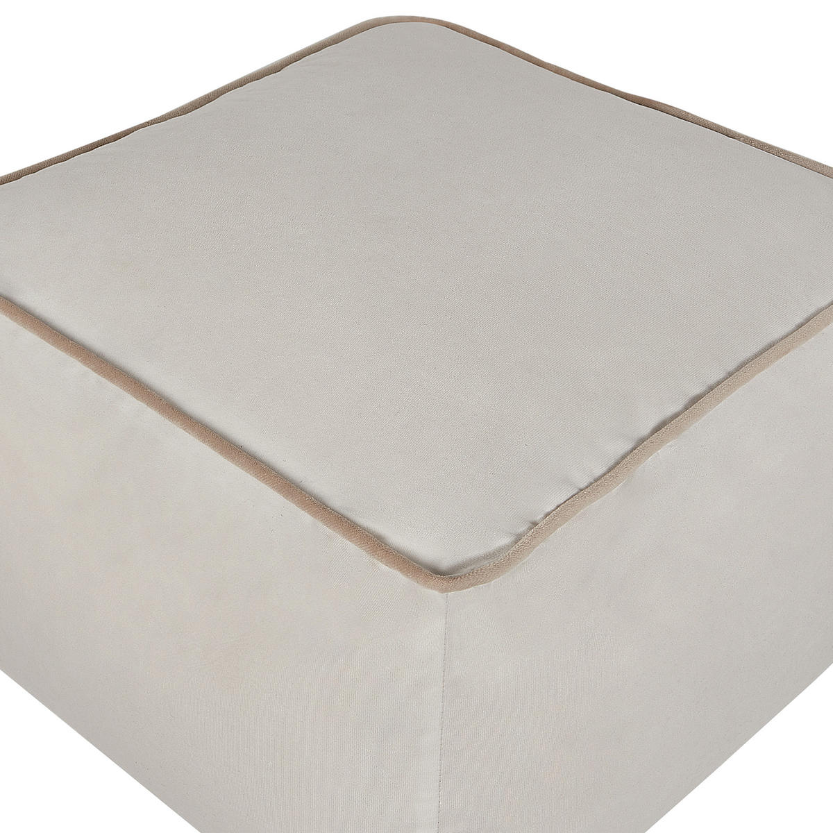 POUF Samtstoff Hellbeige Dareyn - Beige, Textil (50/30/50cm) - Beliani