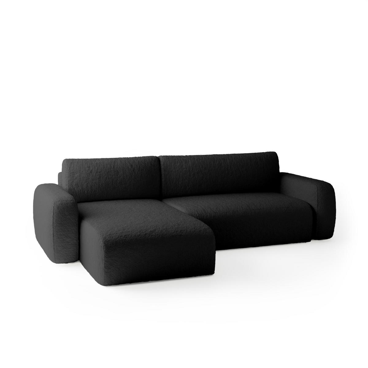 ECKSOFA Eckcouch Varde Universelle Schwarz - Schwarz, Textil (294/185cm) - Fedve