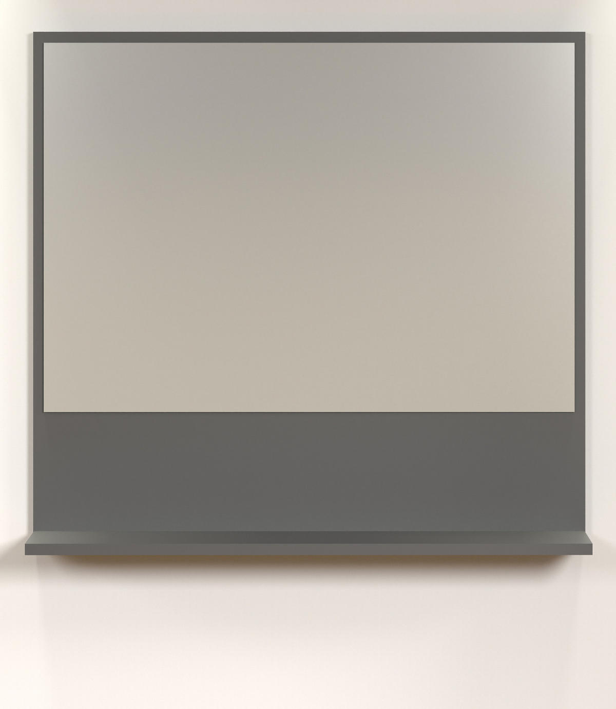 BADSPIEGEL grau 80 cm, Badezimmer Spiegel mit Ablage - Grau, Glas/Holzwerkstoff (80/74/14cm) - Top.Furn