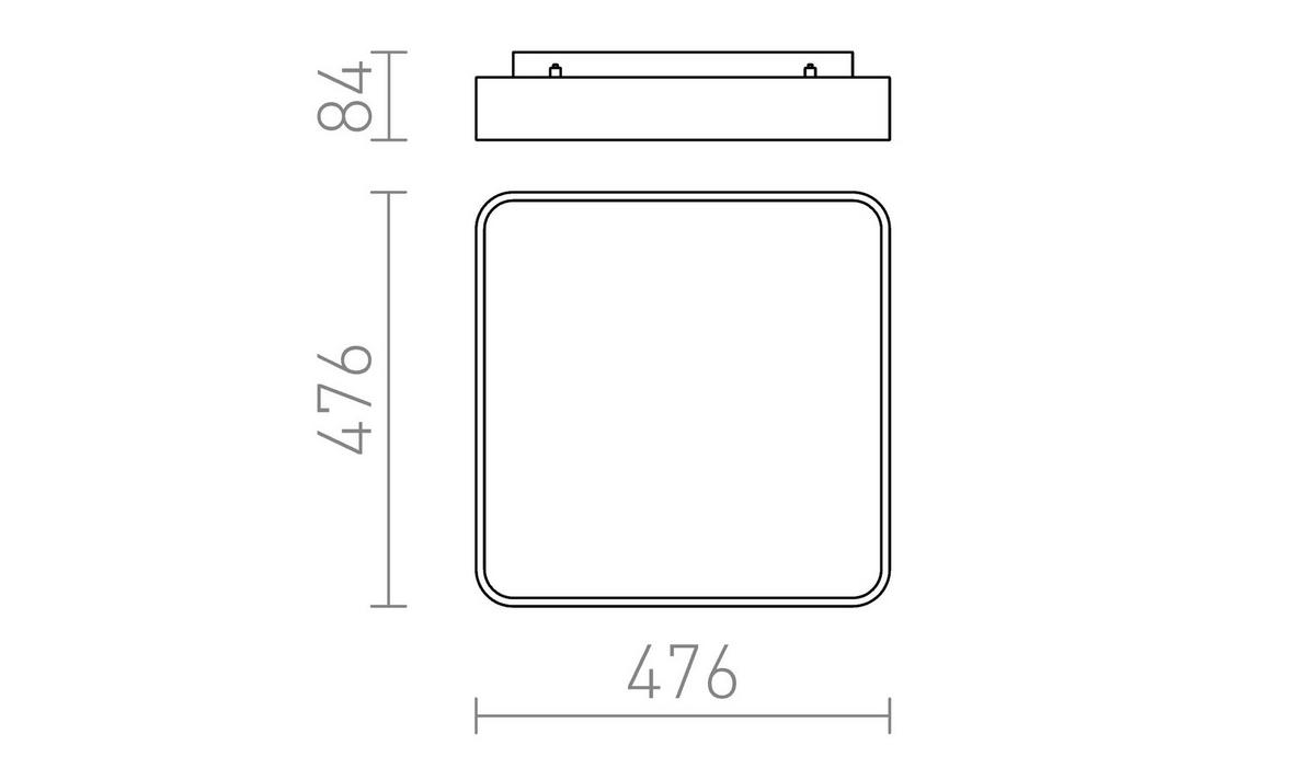 DECKENLEUCHTE MENSA SQ 48 Weiß 56 W - Weiß, Metall (48/48/9cm) - Rendl