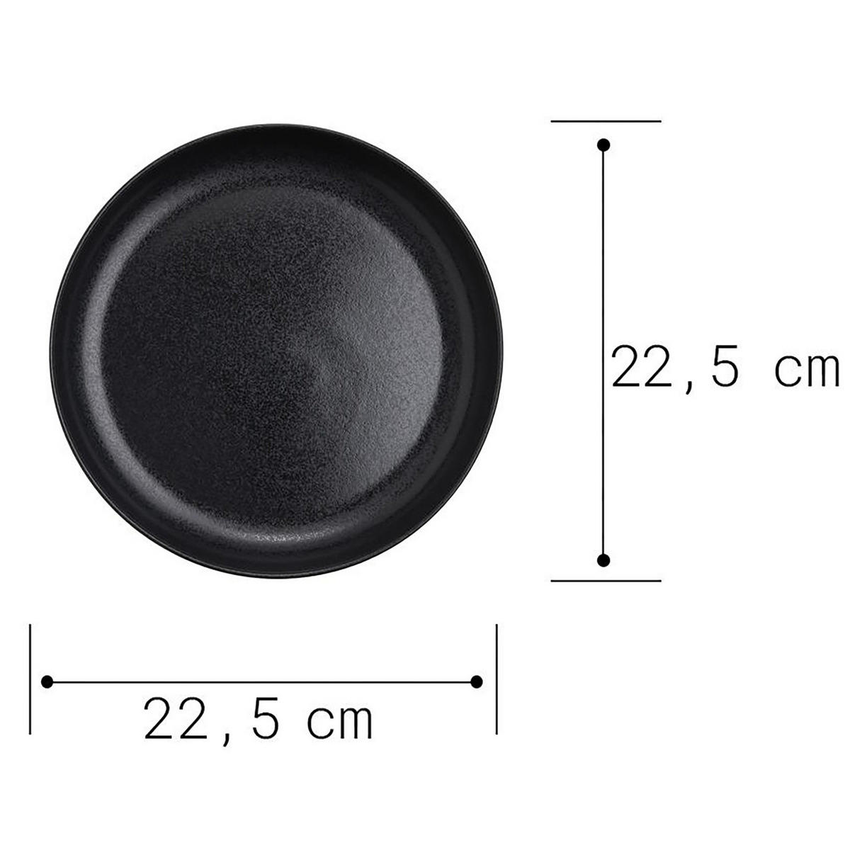 TIEFER TELLER (4er Set) Casa Nova - Schwarz, Keramik (23/23/3.5cm) - Butlers