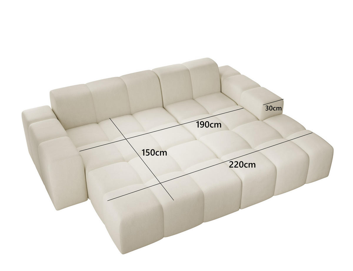 ECKSOFA Fogo mit Hocker, Couch L-Form, Sofa Rechts, Veloursstoff, 245x68x180 cm, Grau - Grau, Holz/Textil (245/180cm) - PROMETO Möbel
