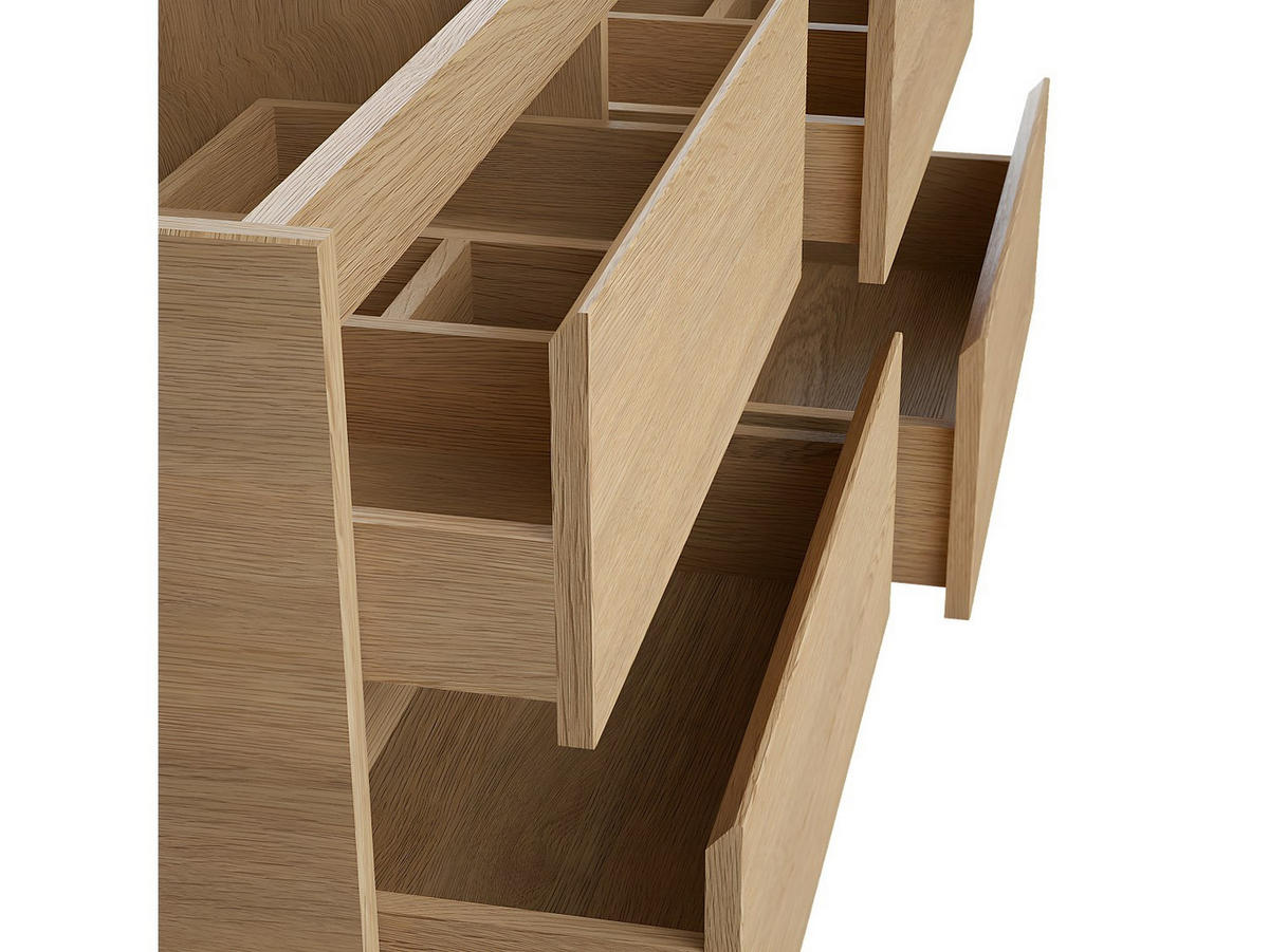 WASCHBECKENUNTERSCHRANK hängend mit Platte - 120 cm - Eichenholzfurnier - MILIPAM - Naturfarben, Holz (120/50/45cm) - Vente-Unique