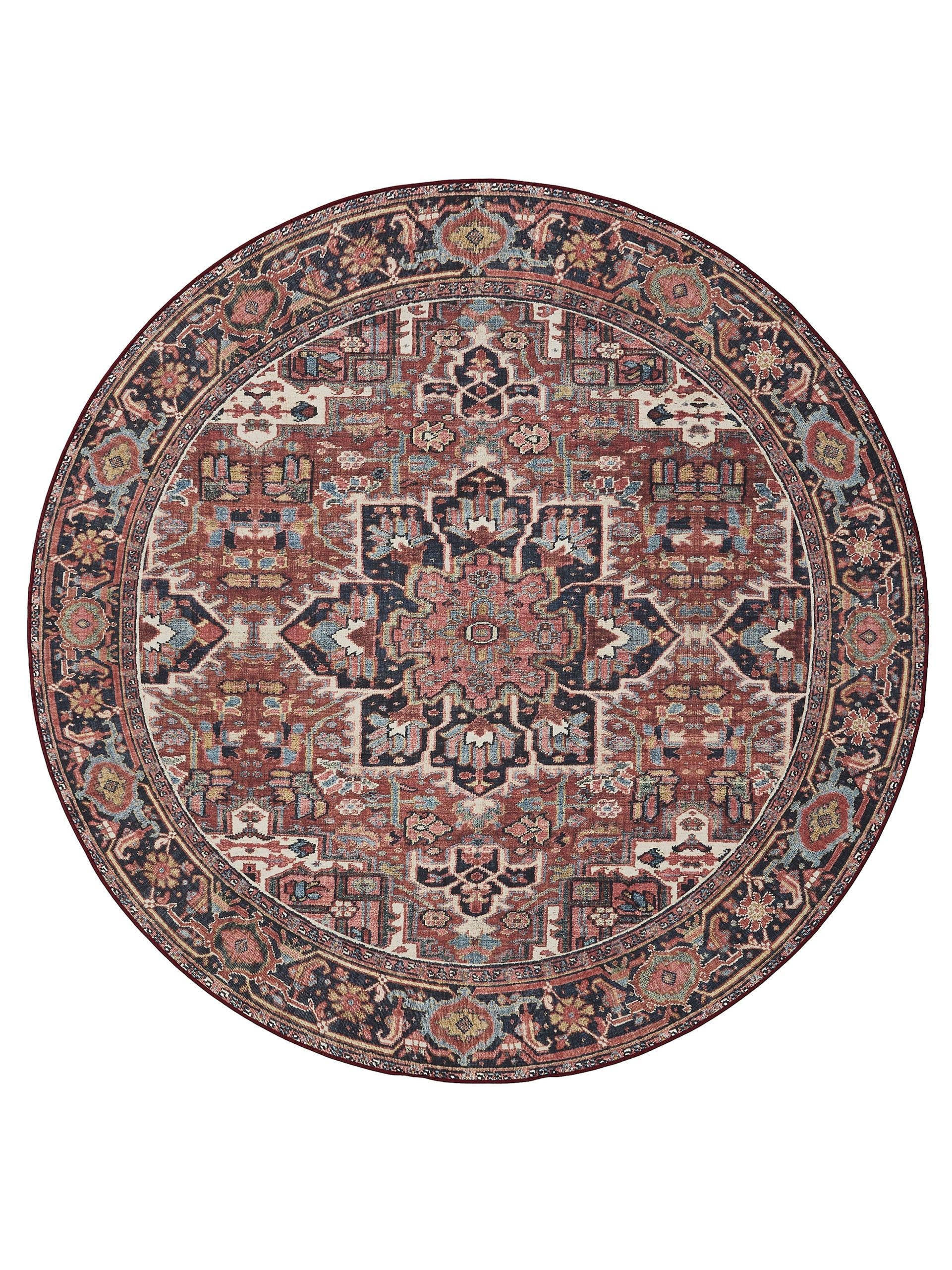 VINTAGE-TEPPICH George waschbar ø 160 cm rund - Multicolor, Kunststoff (160/160cm) - benuta
