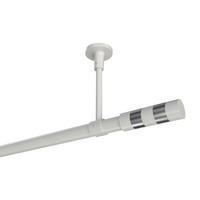 GARDINENSTANGEN-SET Sonette Mavell 280 cm (geteilt in 2 x 140 cm), 1-läufig, 20 mm Ø Weiß - Chromfarben/Weiß, Metall (280cm) - INTERDECO