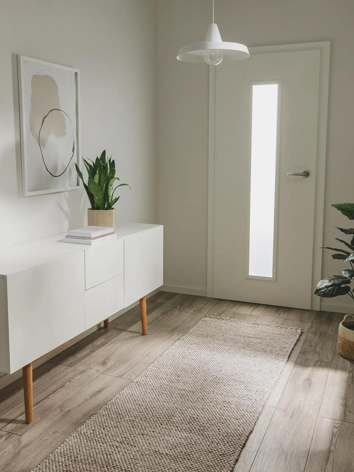 TEPPICH aus recyceltem Material Kiah Cream/Taupe 70x200 cm - Creme, Textil (70/200cm) - benuta Pure
