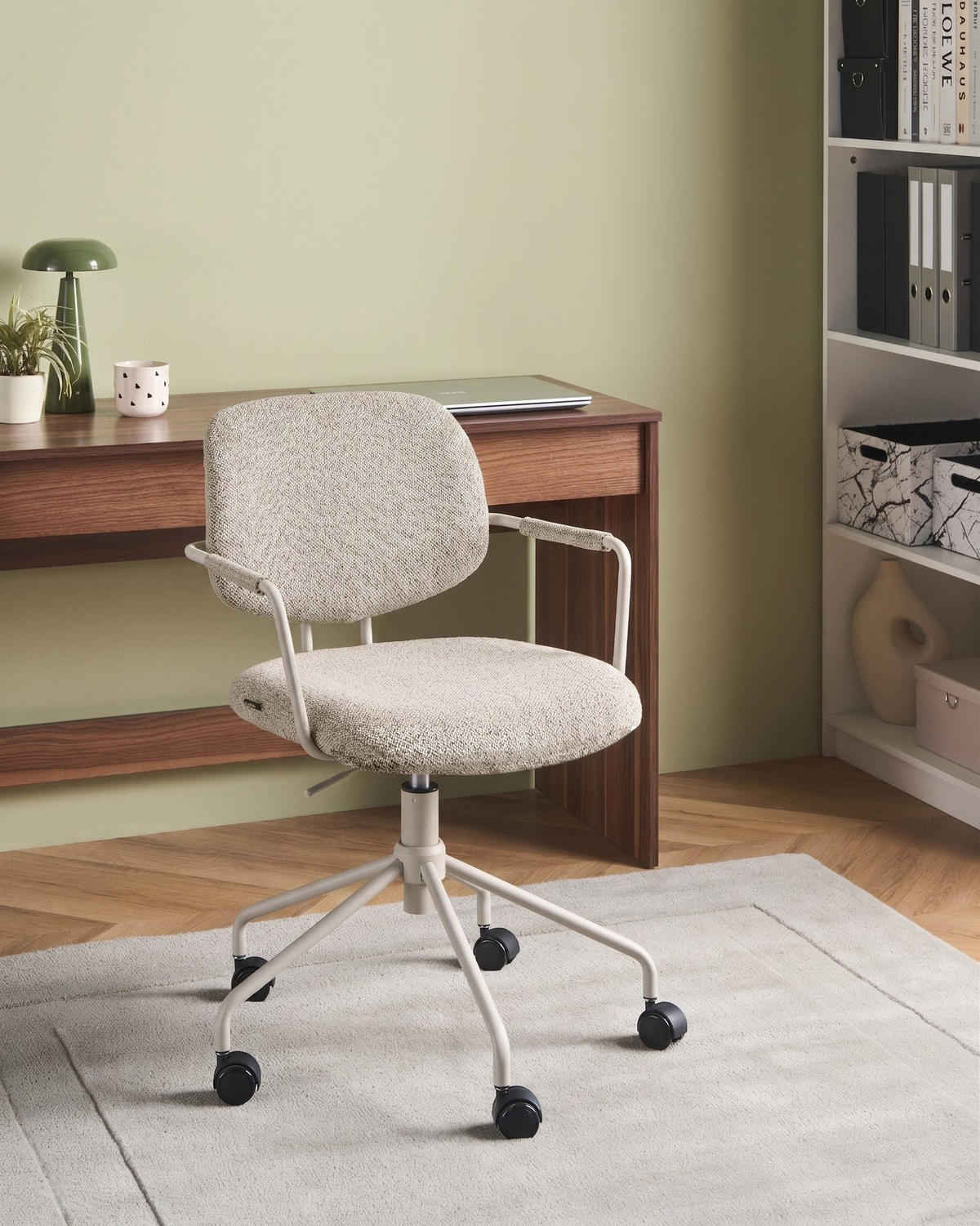 BÜROSTUHL Stoff Beige Ripley - Beige, Textil (60/82/60cm) - Beliani