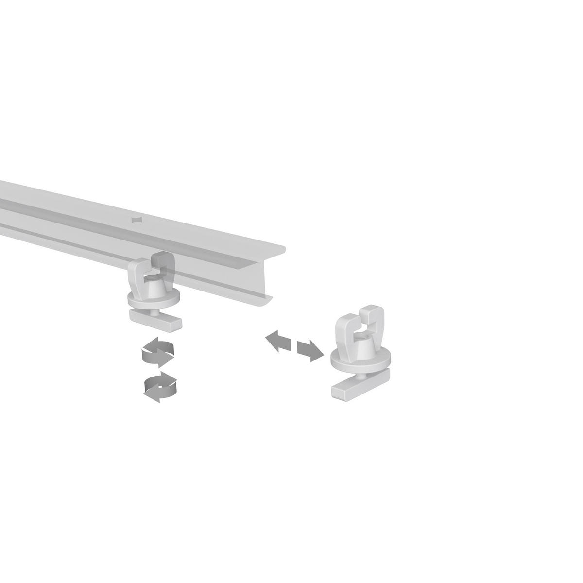 FESTSTELLER UNIVERSAL für Innenläufe / Gardinenschienen, Packung 2 Stück - Weiß, Kunststoff (1.7/1.6/1.4cm) - INTERDECO