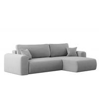 ECKSOFA Mit Schlaffunktion und Stauraum für Bettzeug Capri Stoff Poso Hellgrau Rechts - Hellgrau, Holz/Textil (272/145cm) - Kaiser Möbel