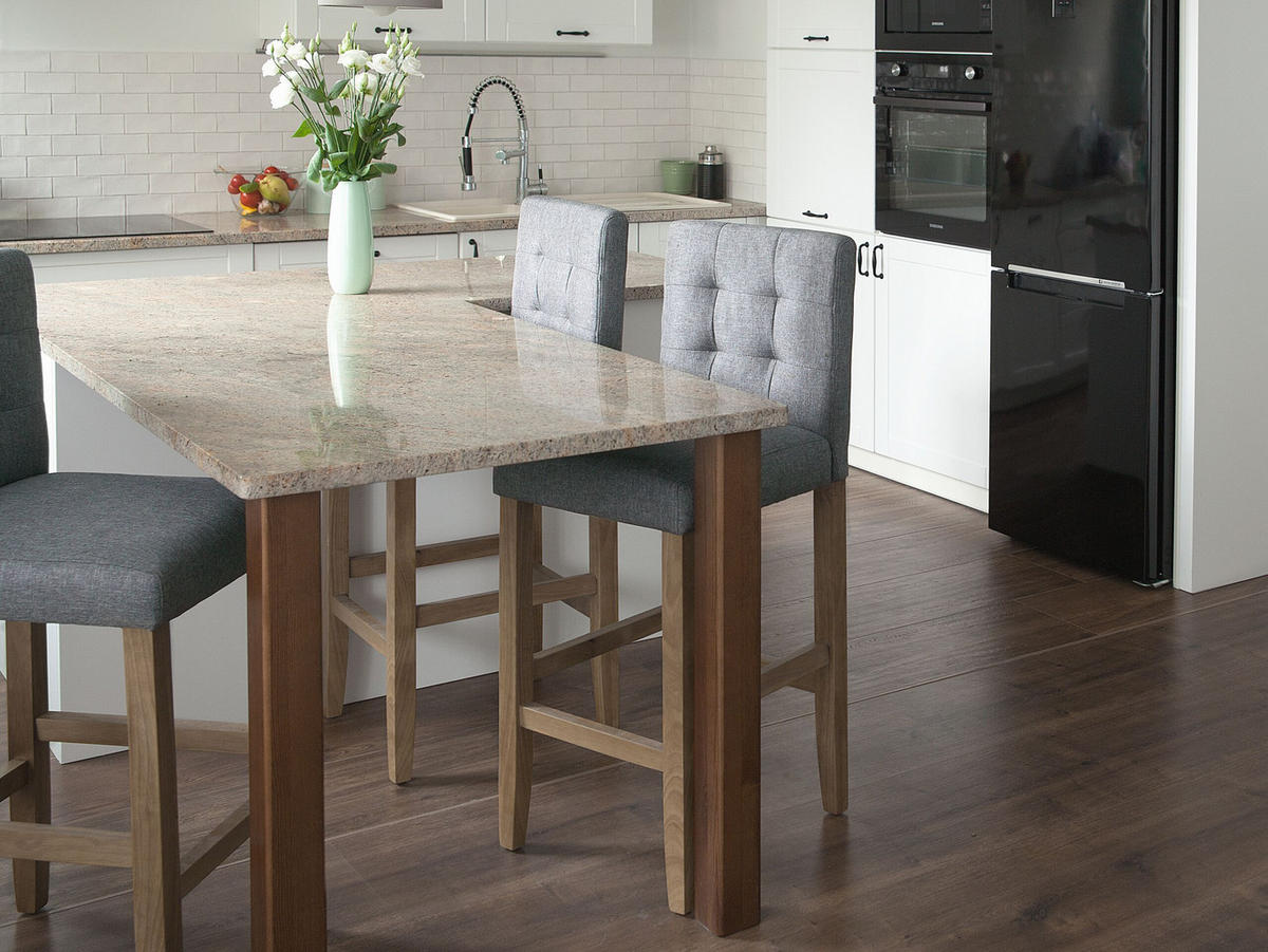 BARSTUHL 2er-Set Polsterbezug Grau Madison - Grau, Holz/Textil (45/110/58cm) - Beliani