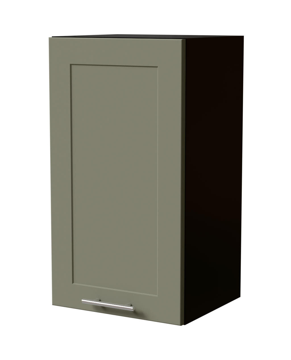 HÄNGESCHRANK Oslo W2/40 Schwarz / Reed Green Matt 40 / 32,5 / 72cm - Schwarz/Grün, Holz/Holzwerkstoff (40/72/32.5cm) - Feldmann-Wohnen