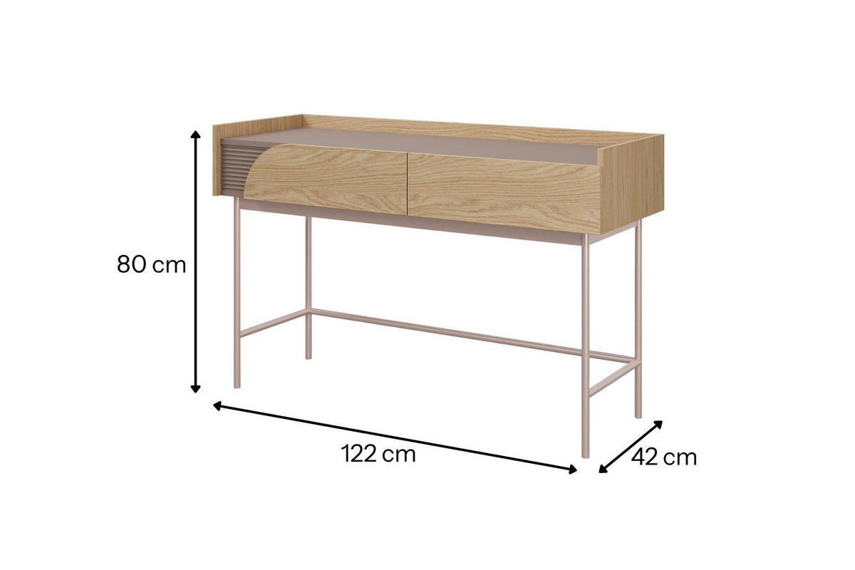 KINDERSCHREIBTISCH CARLO 11 122/80/42 cm in Frühlingseiche / Toffee - Eichefarben, Holzwerkstoff (122/80/42cm) - Deine Möbel 24