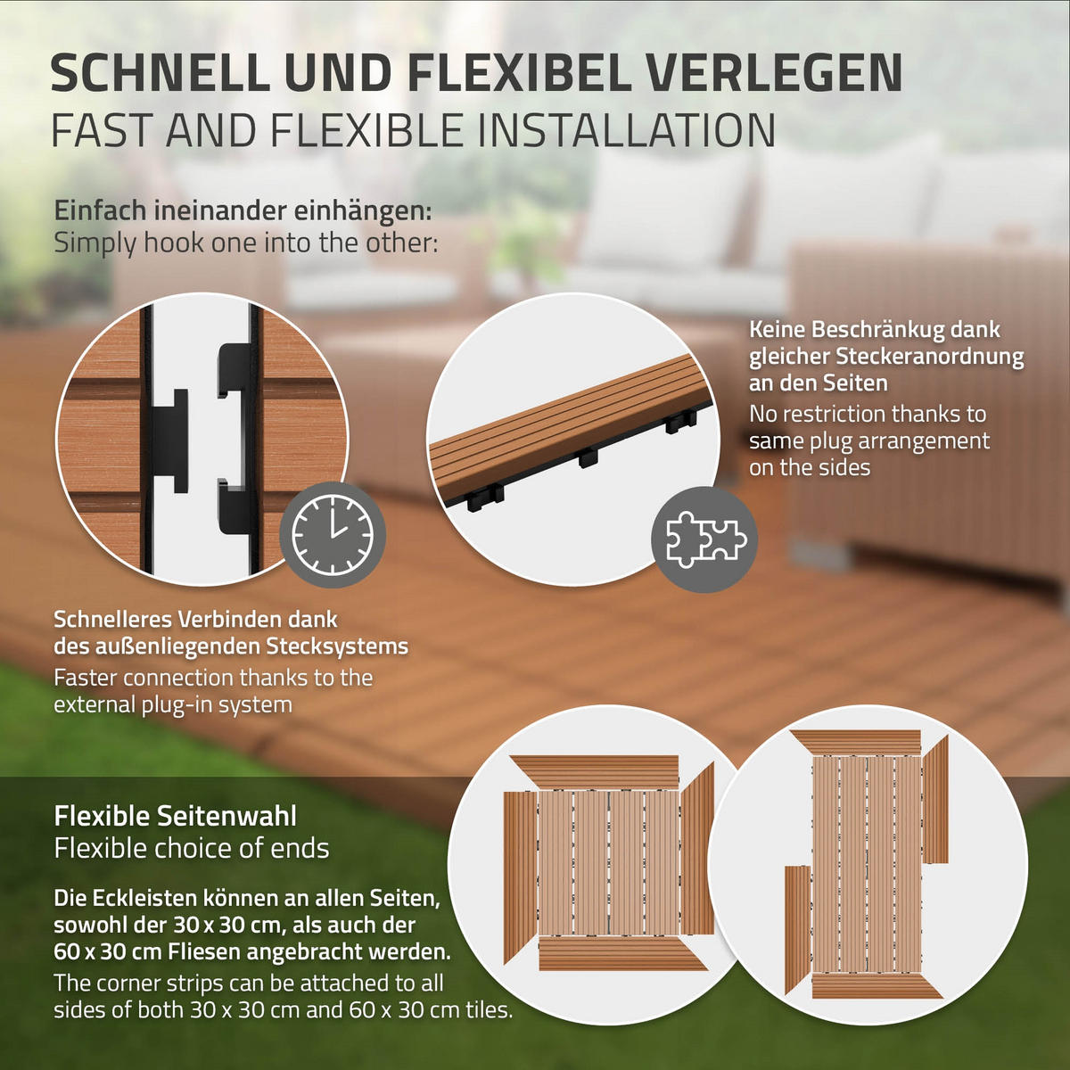 ZÁVĚROVÁ LIŠTA WPC pravý roh světle hnědá - světle hnědá, kompozitní dřevo (38/2/7.5cm) - ML-DESIGN