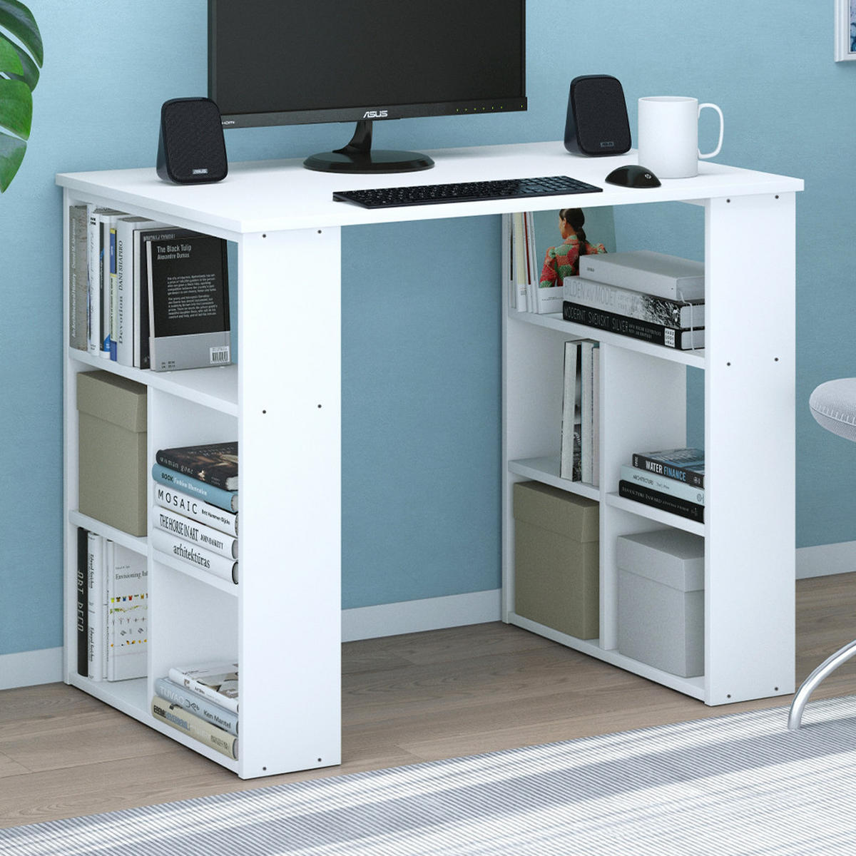 SCHREIBTISCH Arwen Weiß 90 x 60 cm - Weiß, Holzwerkstoff (60/90/74.2cm) - Vicco