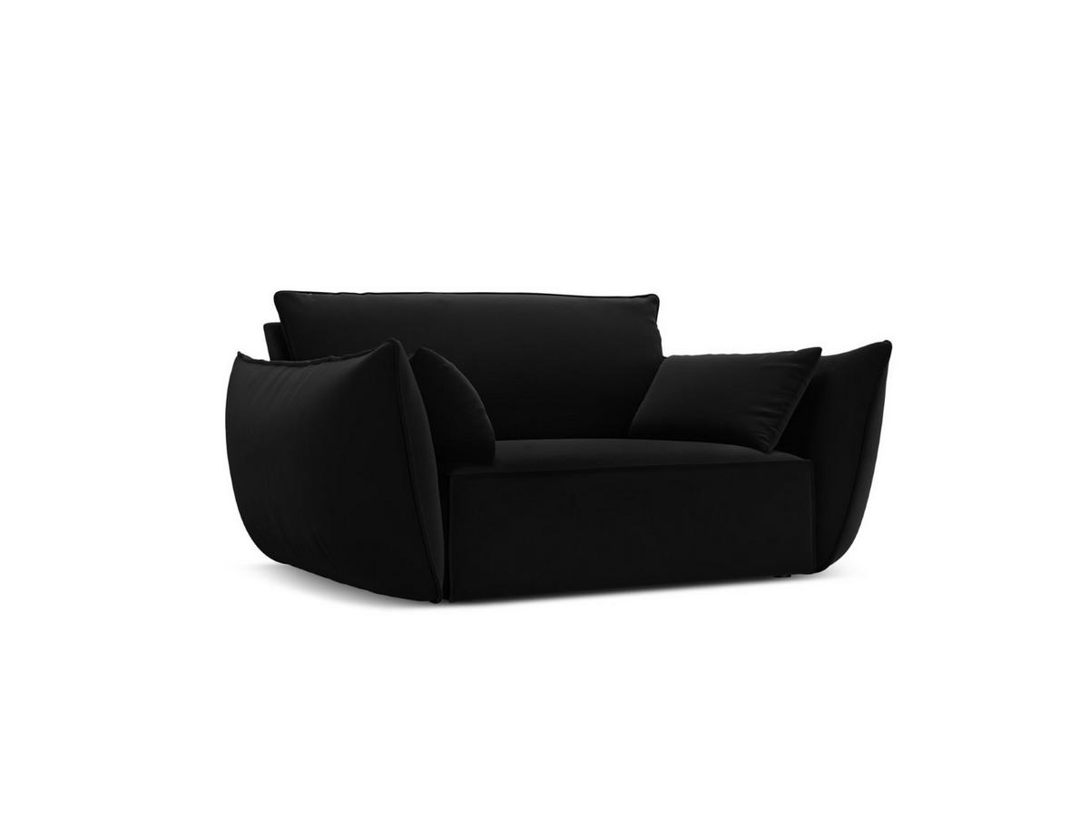 SESSEL Kaelle aus Samt schwarz - Schwarz, Textil (100/85/128cm) - Micadoni