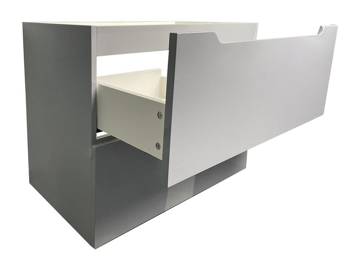 WASCHBECKENUNTERSCHRANK - 80 cm x 46 cm - holz - grau Stefanie - Grau, Holz (80/57/46cm) - Vente-Unique