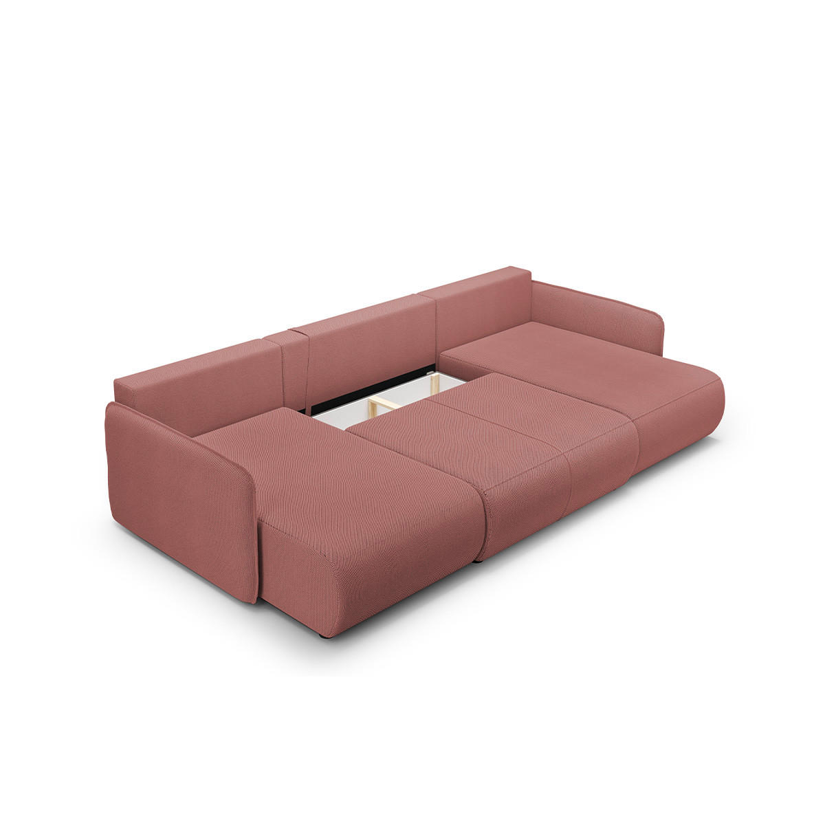 PANORAMASOFA Claudio 5 Sitzplätze Rose - Pink, Holz (290/86/148cm) - Petits-meubles