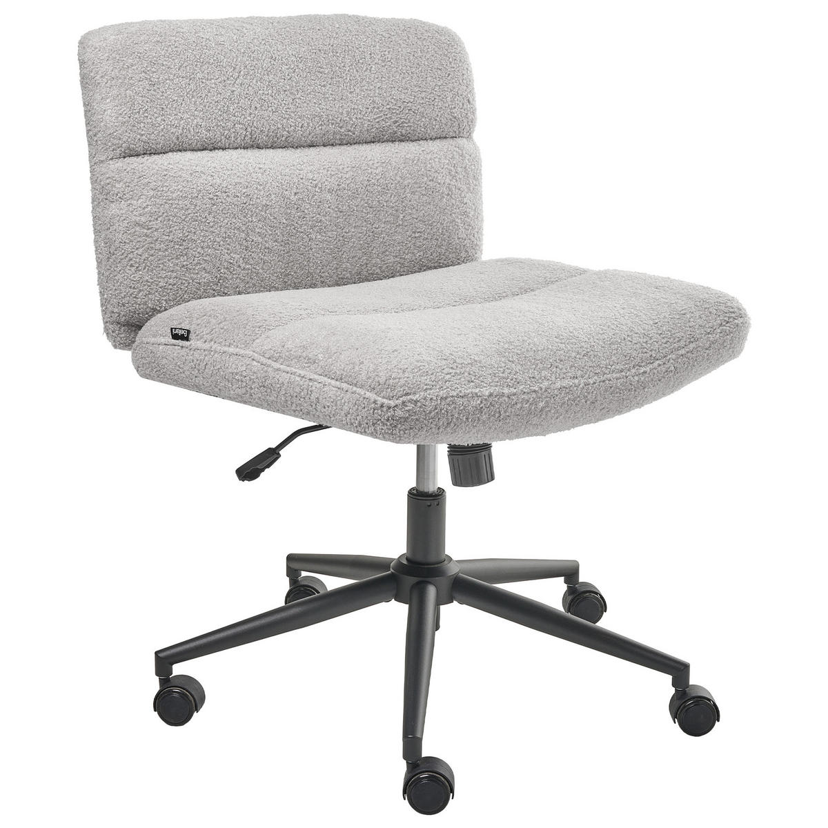 SCHREIBTISCHSTUHL Bouclé Hellgrau Catlin - Hellgrau, Textil (64/80/68cm) - Beliani