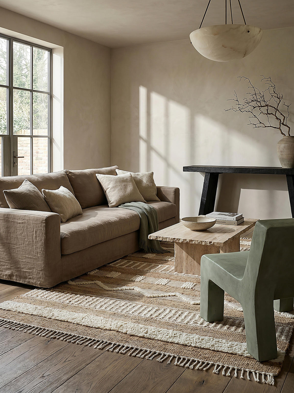 NATURTEPPICH handgewebt Jute-Wolle-Mix skandinavisch WHARFE, Braun-Beige 200x290 cm - Braun, Textil (290/200cm) - KADIMA DESIGN