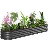 HOCHBEET DE-12246 modular 240/62/30 cm mit Gummikante Dunkelgrau - Dunkelgrau, Metall (240/30/62cm) - ComfortXL