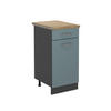 KÜCHENUNTERSCHRANK R-Line Blau-Grau 40 cm, AP Eiche - Anthrazit/Blaugrau, Holzwerkstoff (40/81.6/60cm) - Vicco
