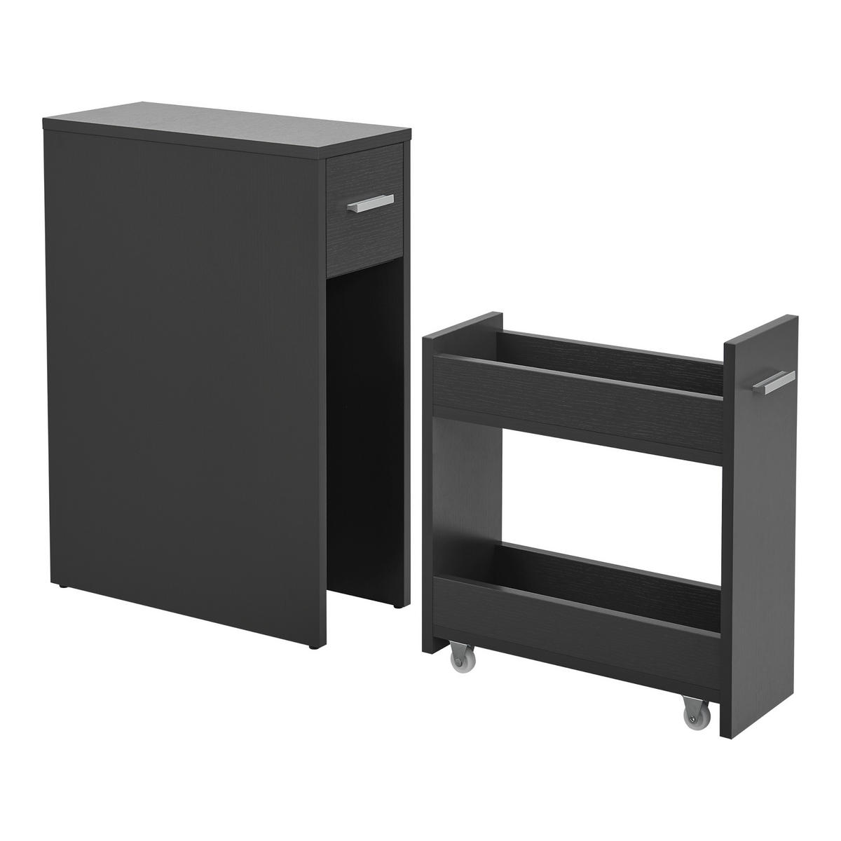 SEITENSCHRANK Kauhajoki - Dunkelgrau, Holzwerkstoff (20/61/45cm) - [en.casa]