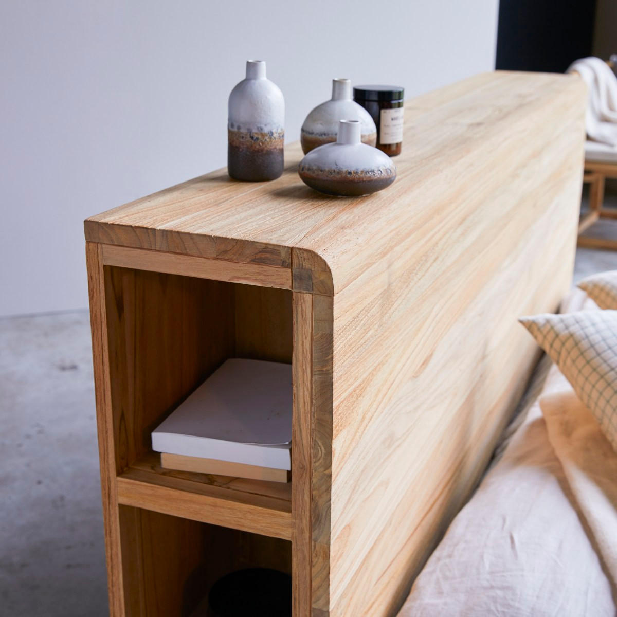 KOPFTEIL Bertie Natur aus Teak - Naturfarben, Holz (166/80/25cm) - Tikamoon