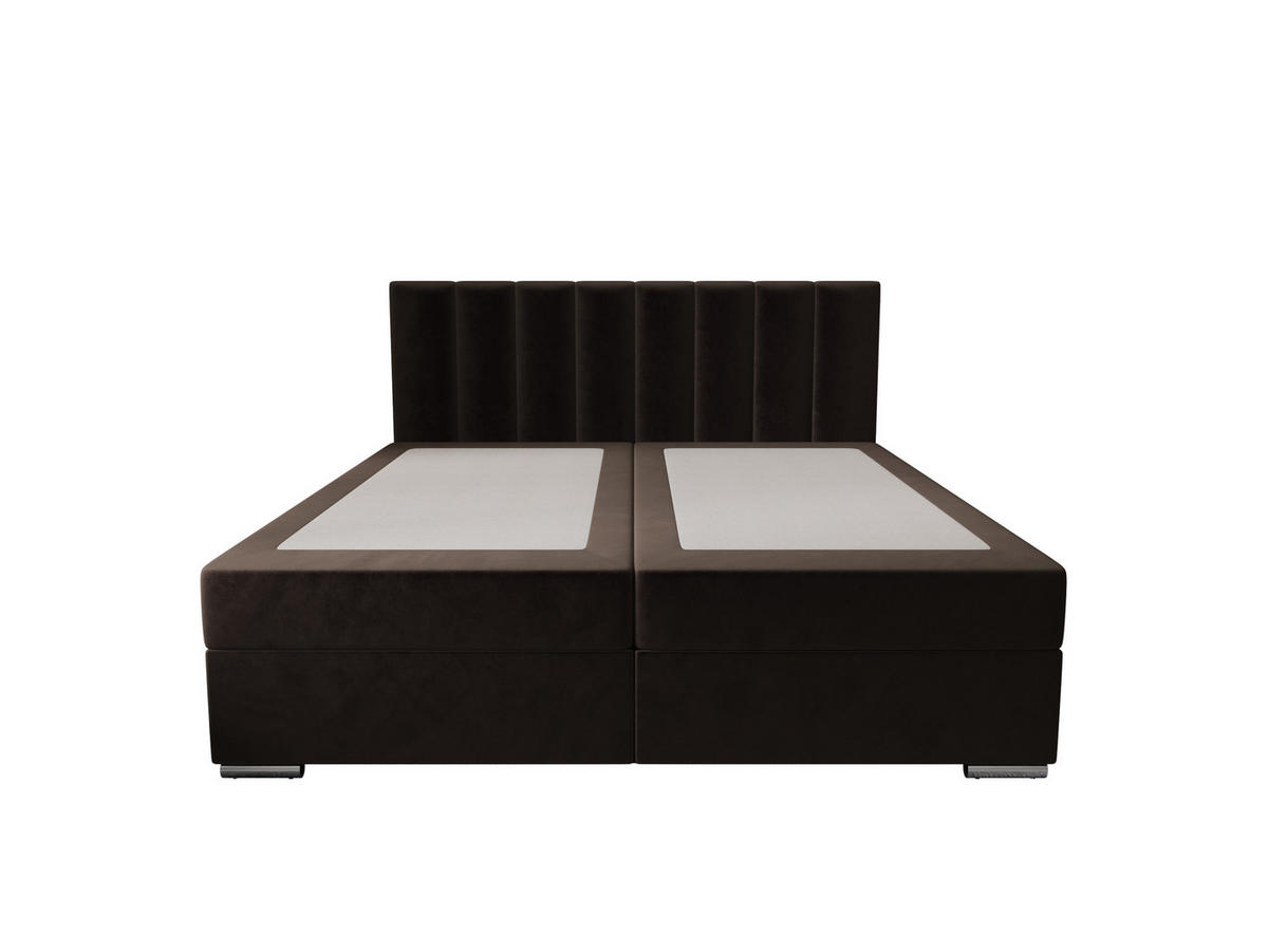 BOXBETT ZILANO 2 mit Matratze H3 und Topper 160x200 Itaka 41 - Dunkelbraun, Holz/Textil (160/200cm) - Bedante