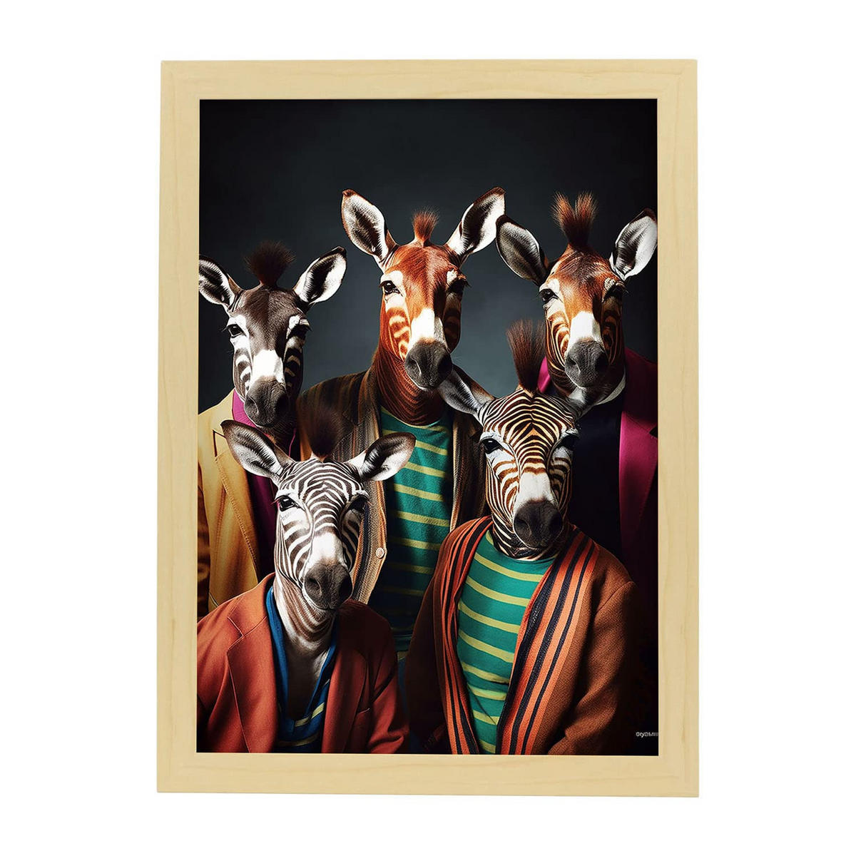 POSTER Okapi Mode A4 Rahmen Aus Hellem Holz - Beige, Papier (29.7/5/21cm) - Nacnic