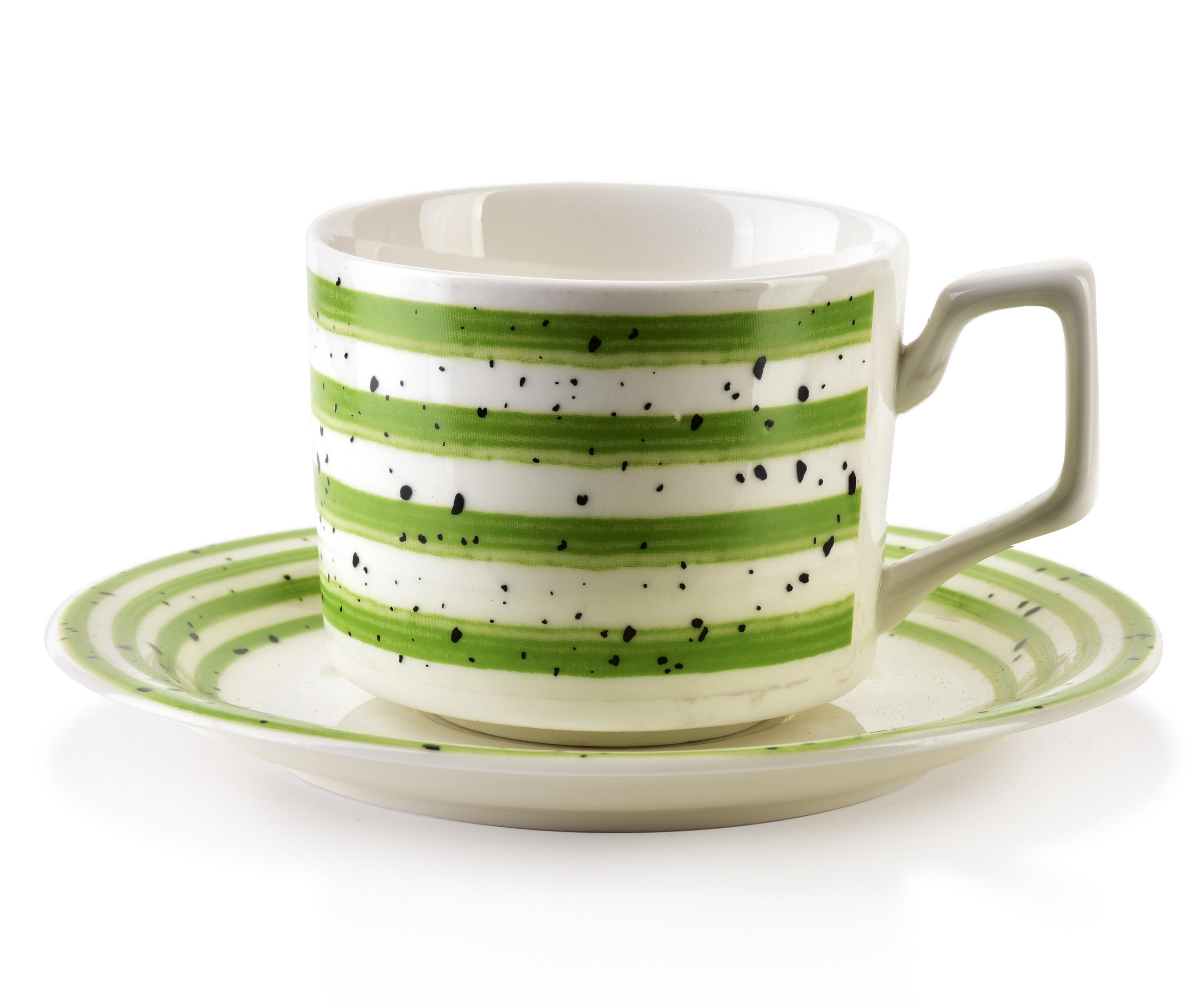 TASSE Joy grün 6er Set 42/18/7 cm Porzellan - Grün, Keramik (0.21L) - Mondex