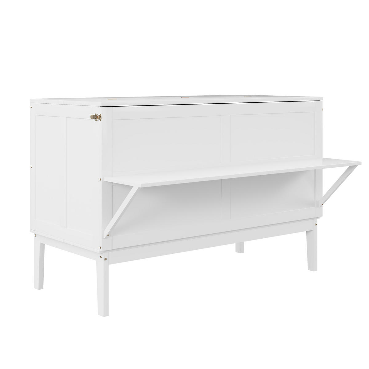 SCHRANKBETT 140/200 cm Weiß mit Lattenrost und platzsparendem Design - Weiß, Holz (140/200cm) - OKWISH