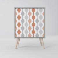 SIDEBOARD HAZY NOSTALGIA, Grau, 57,5x42x77,5 cm, Schräge Buchenholzfüße - Buchefarben/Multicolor, Holzwerkstoff/Buchenholz (57.5/77.5/42cm) - SpaceRebels