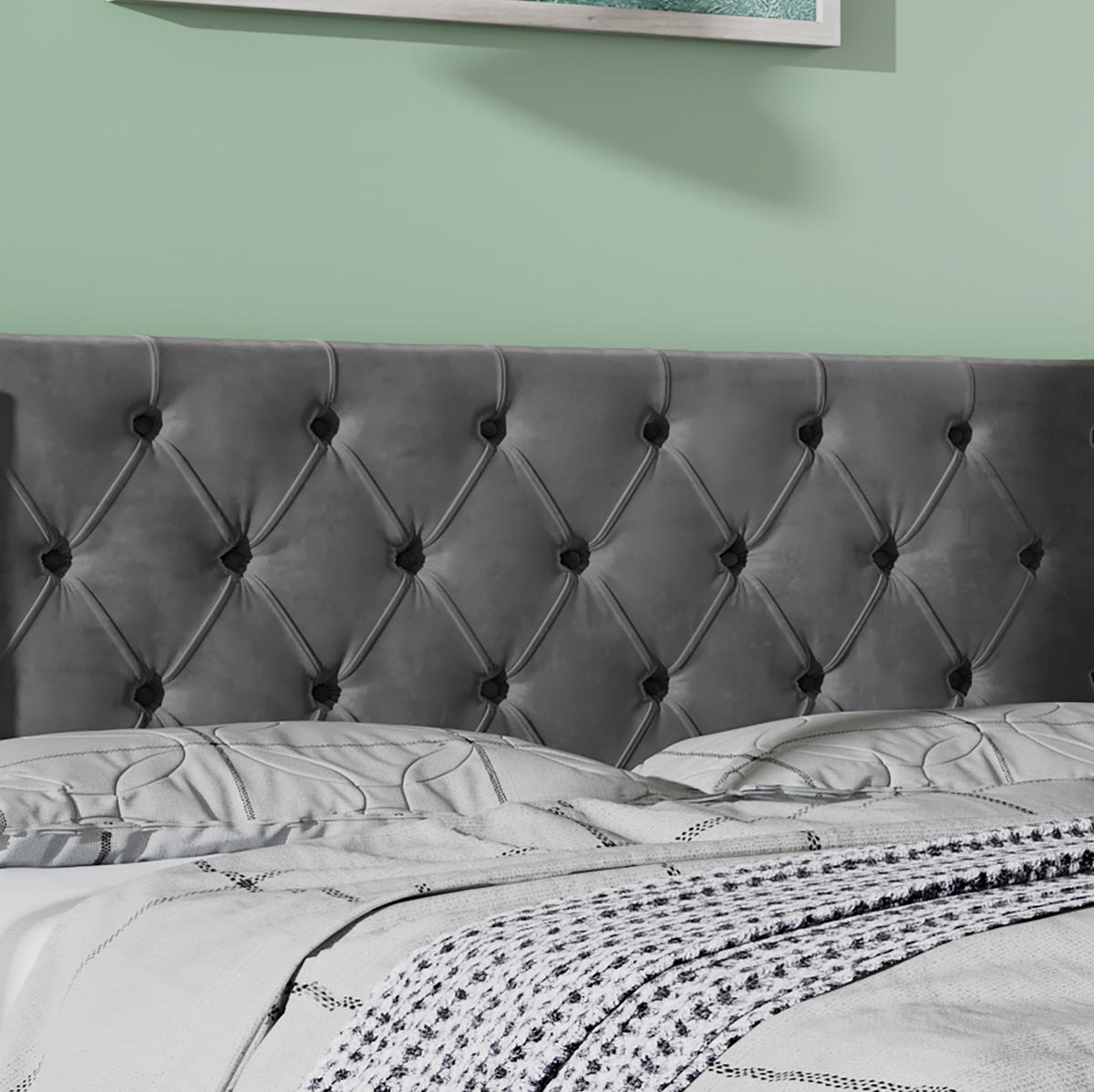 POLSTERBETT mit Bettkasten 160x200 cm Samt Grey - Grau, Metall (160/200cm) - Meubliv