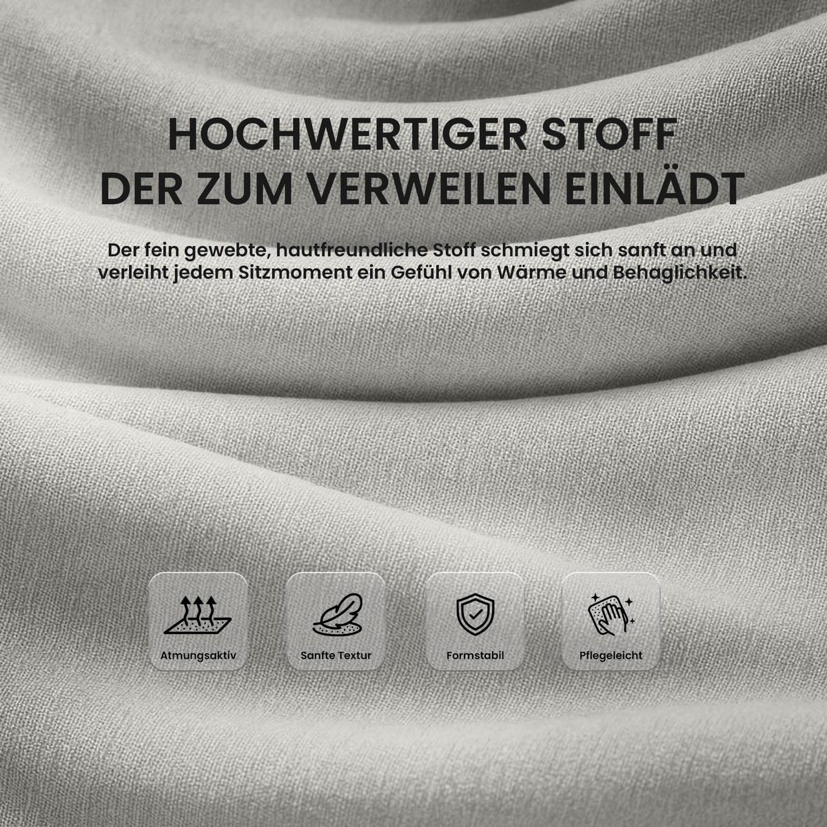 BARHOCKER Stoff Grau - Schwarz/Grau, Textil/Metall (44/98/49cm) - CLP