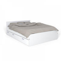 BETT TWIST mit Nachttisch Schublade/ Bett 140x190 - Weiß - Weiß, Holzwerkstoff (140/190cm) - Weber Industries