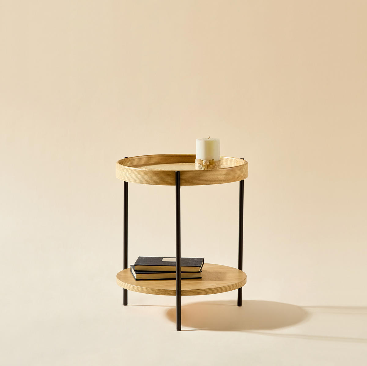 COUCHTISCH Ø69/38 cm natur aus Massivholz und MDF mit Couchtisch - Naturfarben, Holzwerkstoff (44/44/48cm) - OKMYHOME