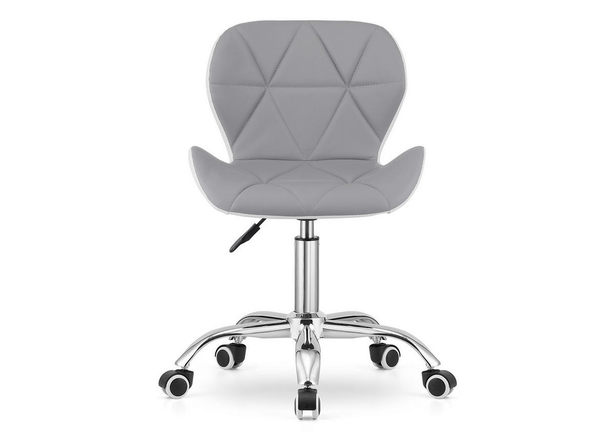 BÜROSTUHL Avola, grau/weiß - Grau, Leder (47.5/84.5/55.5cm)