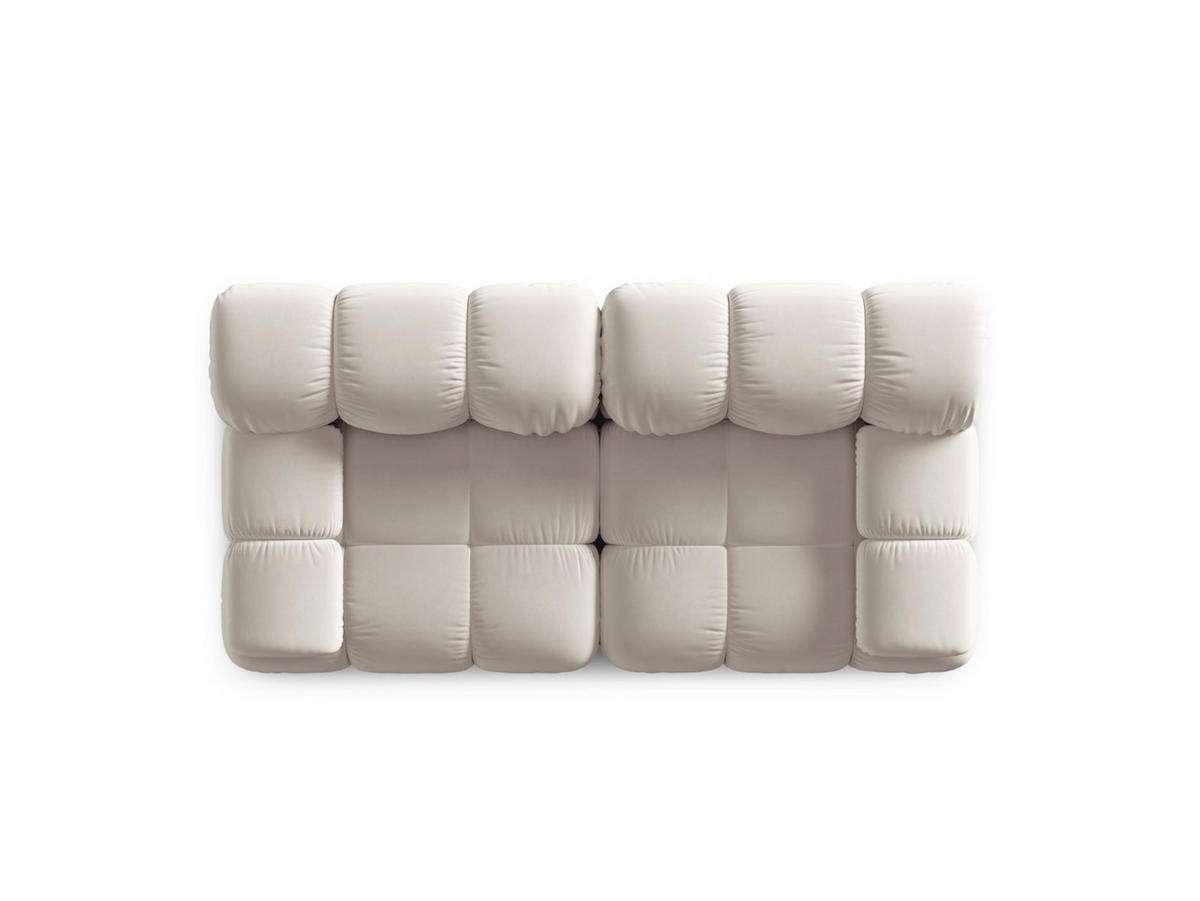MODULARES-SOFA Bellis aus Samt leichtes beige 2 Sitzplätze - Creme, Textil (94/63/188cm) - Micadoni