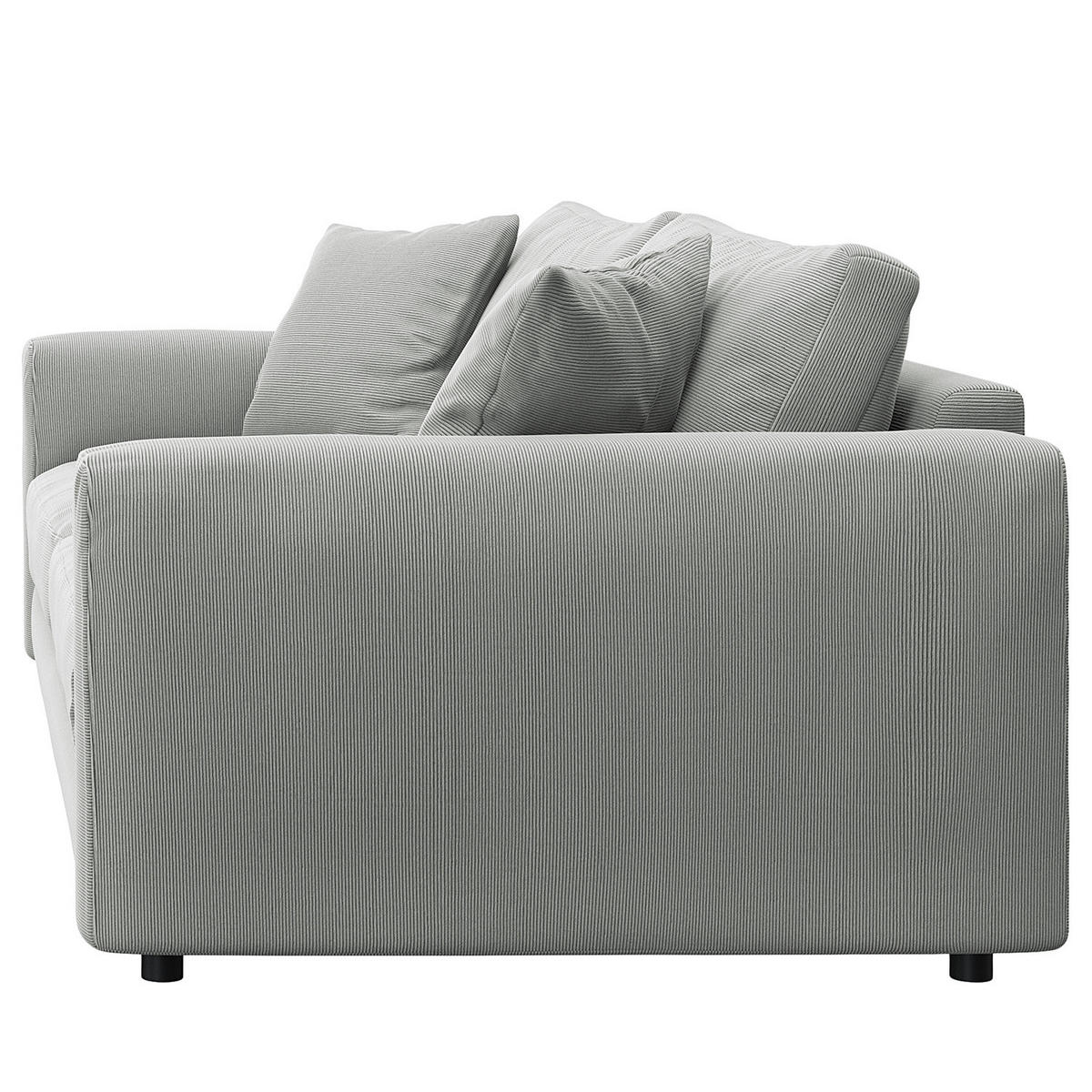 3-SITZER SOFA - Schwarz/Grau, Holz/Kunststoff (238/79/106cm) - home24