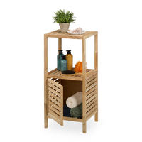 BADEZIMMERREGAL - Hellbraun, Holz/Holzwerkstoff (40/86/36cm) - Relaxdays