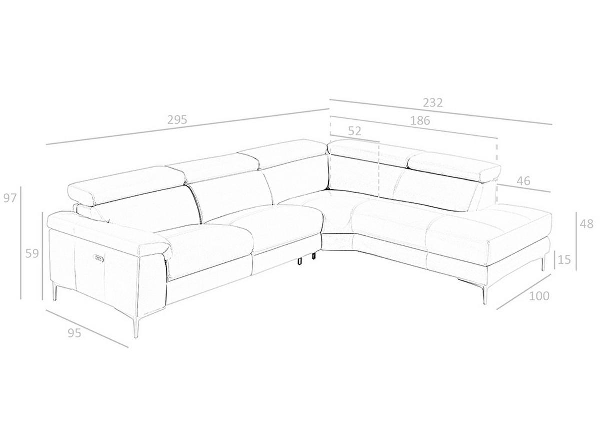 ECKSOFA Nerz 295/232/97 cm - Taupe, Leder (295/232cm) - ANGEL CERDA