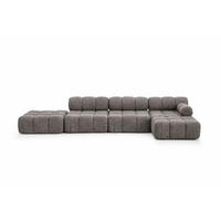 ECKSOFA L-Form XL, Stoff Bouclé Abriamo, Braun, Rechts, Selia L XL - Braun, Holz (380/160cm) - Kaiser Möbel