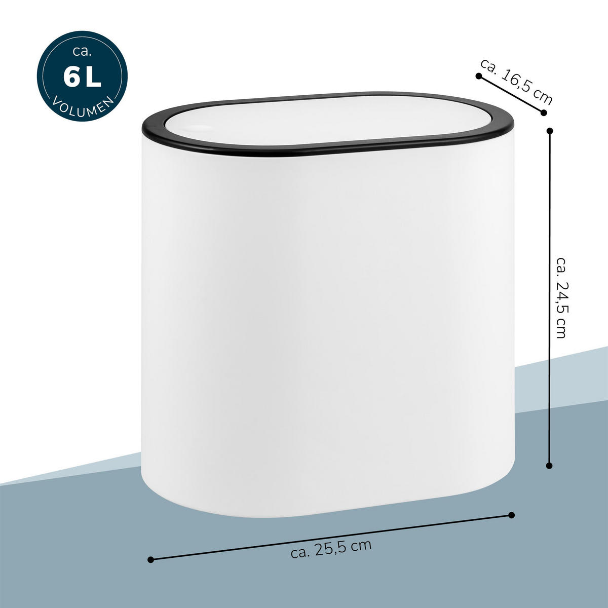 KOSMETIKEIMER, weiß - Weiß, Kunststoff (25.5/24.5/16.5cm) - eluno
