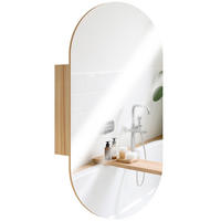 SPIEGELSCHRANK Naturfarben 45/13,5/90 cm - Naturfarben, Holzwerkstoff (45/90/13.5cm) - PANGIVO