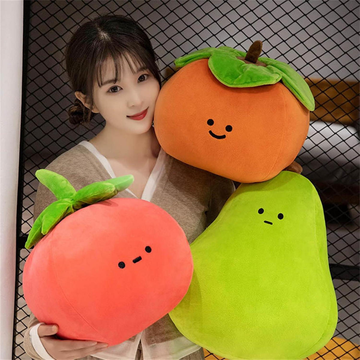 STOFFTIER Tomate 28 cm - Rot, Textil (43/43cm)