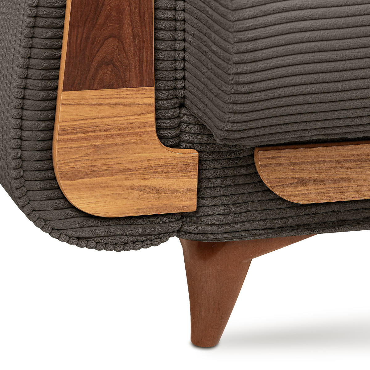 3-SITZER-SCHLAFSOFA GUSTAVO II mit Armlehnen, Graubeige - Greige/Beige, Holz/Holzwerkstoff (230/98/98cm) - KONSIMO®