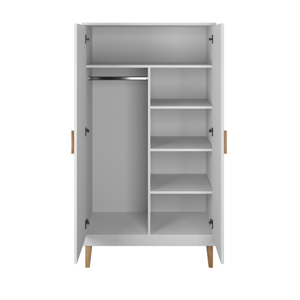 KINDERKLEIDERSCHRANK Kubi 55/184/100 - Weiß, Holzwerkstoff (55/184/100cm) - Kocot Kids