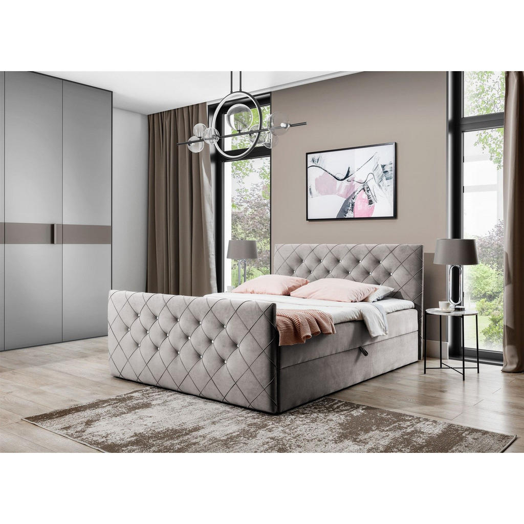 Thumbnail - Fun Möbel Boxbett, Textil, 180x200 cm, Schlafzimmer, Betten, Boxspringbetten